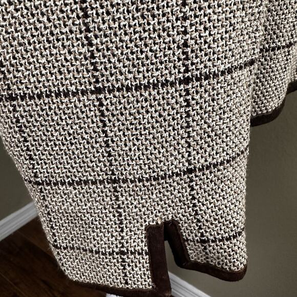 Katherine Kelly Women 14 coat Blazer One top button Beige Brown Wool Cotton - Picture 5 of 16